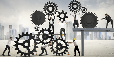 Teamwork of businesspeople